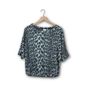 Peyton Jensen Gray Leopard Print Top (S)